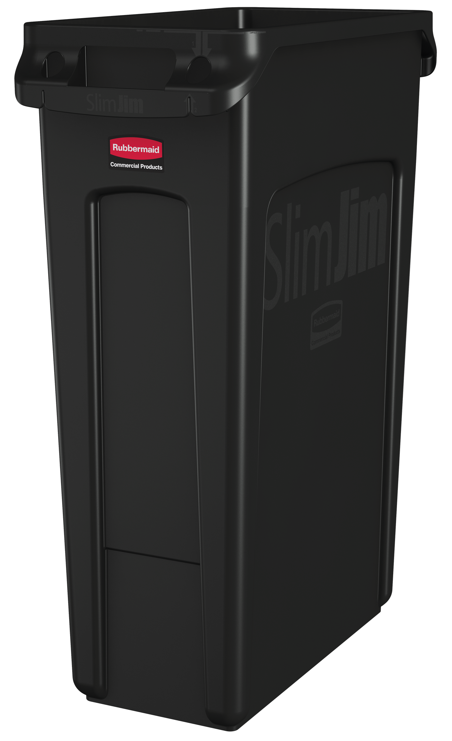 Slim Jim® Abfalleimer mit Luftkanälen, 87 l, Schwarz