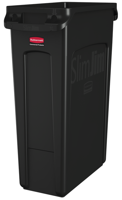 Slim Jim® Abfalleimer mit Luftkanälen, 87 l, Schwarz