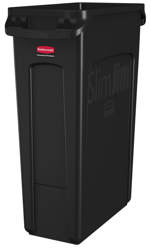 Slim Jim® Abfalleimer mit Luftkanälen, 87 l, Schwarz