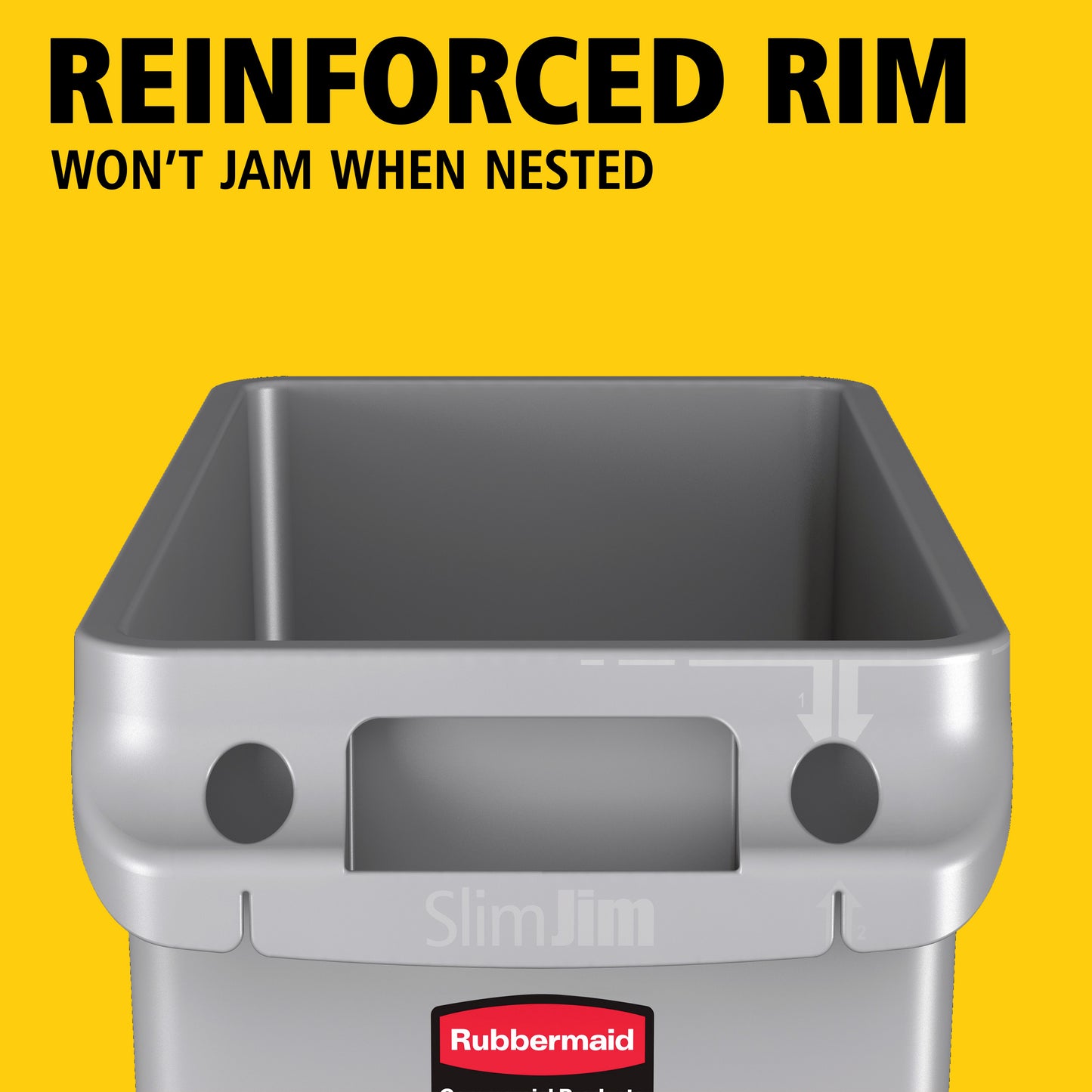 Slim Jim® Abfalleimer mit Luftkanälen, 87 l, Grau