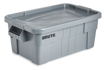 BRUTE® Lager‑ und Transportbehälter aus Kunststoff mit Deckel, 53L, grau