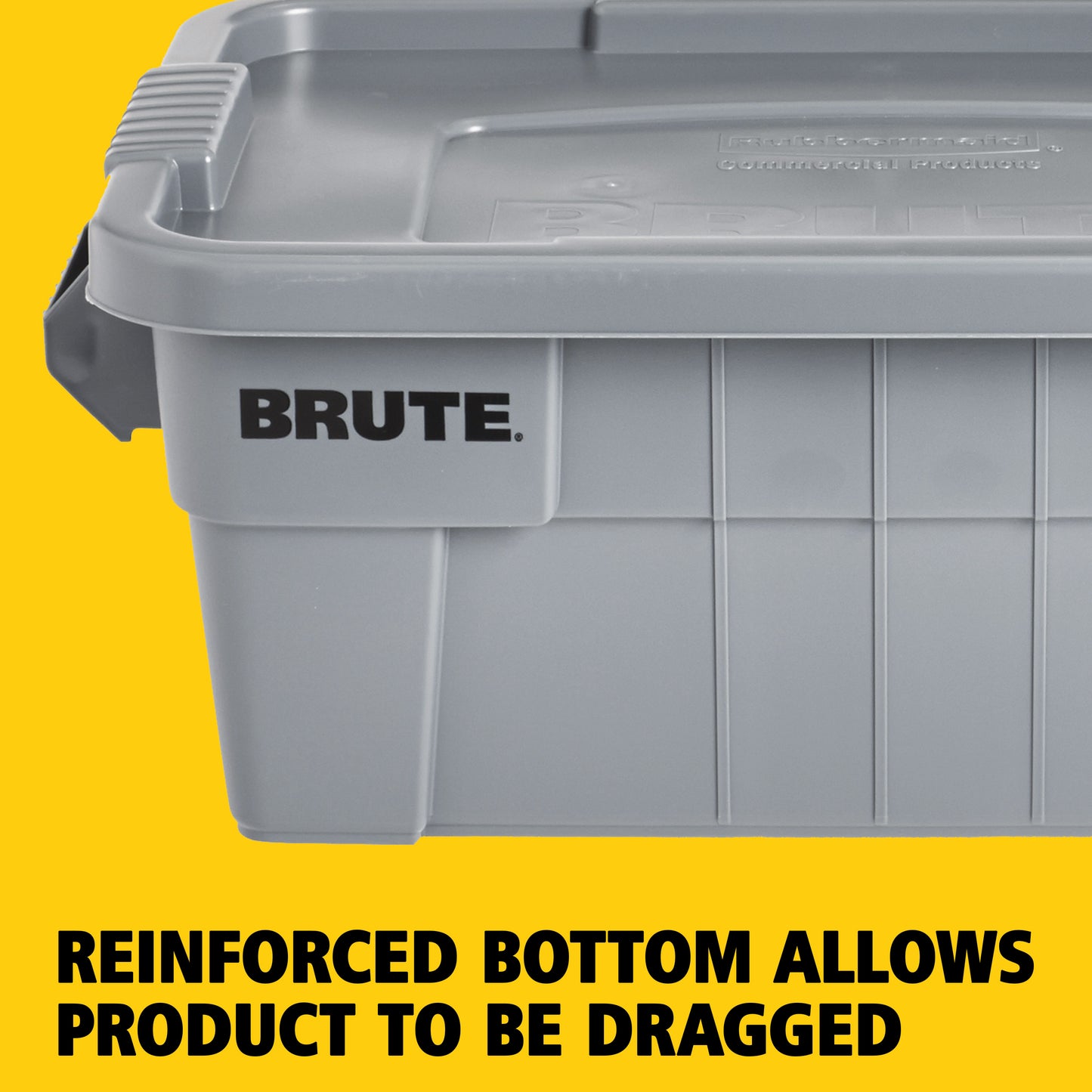 BRUTE® Lager‑ und Transportbehälter aus Kunststoff mit Deckel, 53L, grau