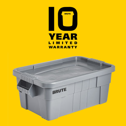BRUTE® Lager‑ und Transportbehälter aus Kunststoff mit Deckel, 53L, grau