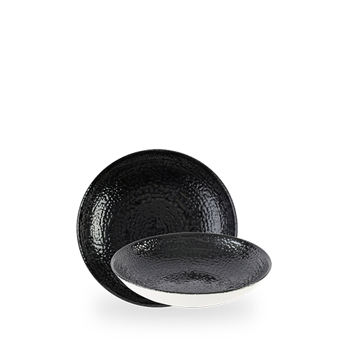 Schwarze Teller für Gastronomie