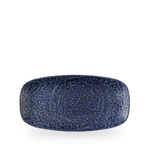 Blaue, dekorative Servierplatte