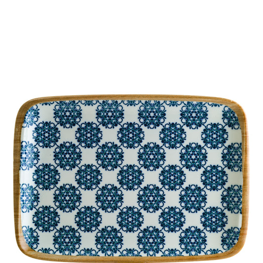 Servierplatte mit blauem Muster