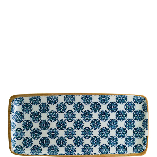 Servierplatte mit blauem Muster