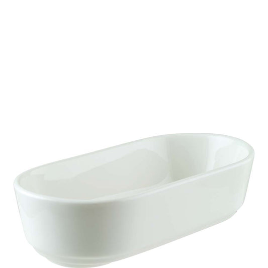 Weiße Keramik-Servierschale, oval