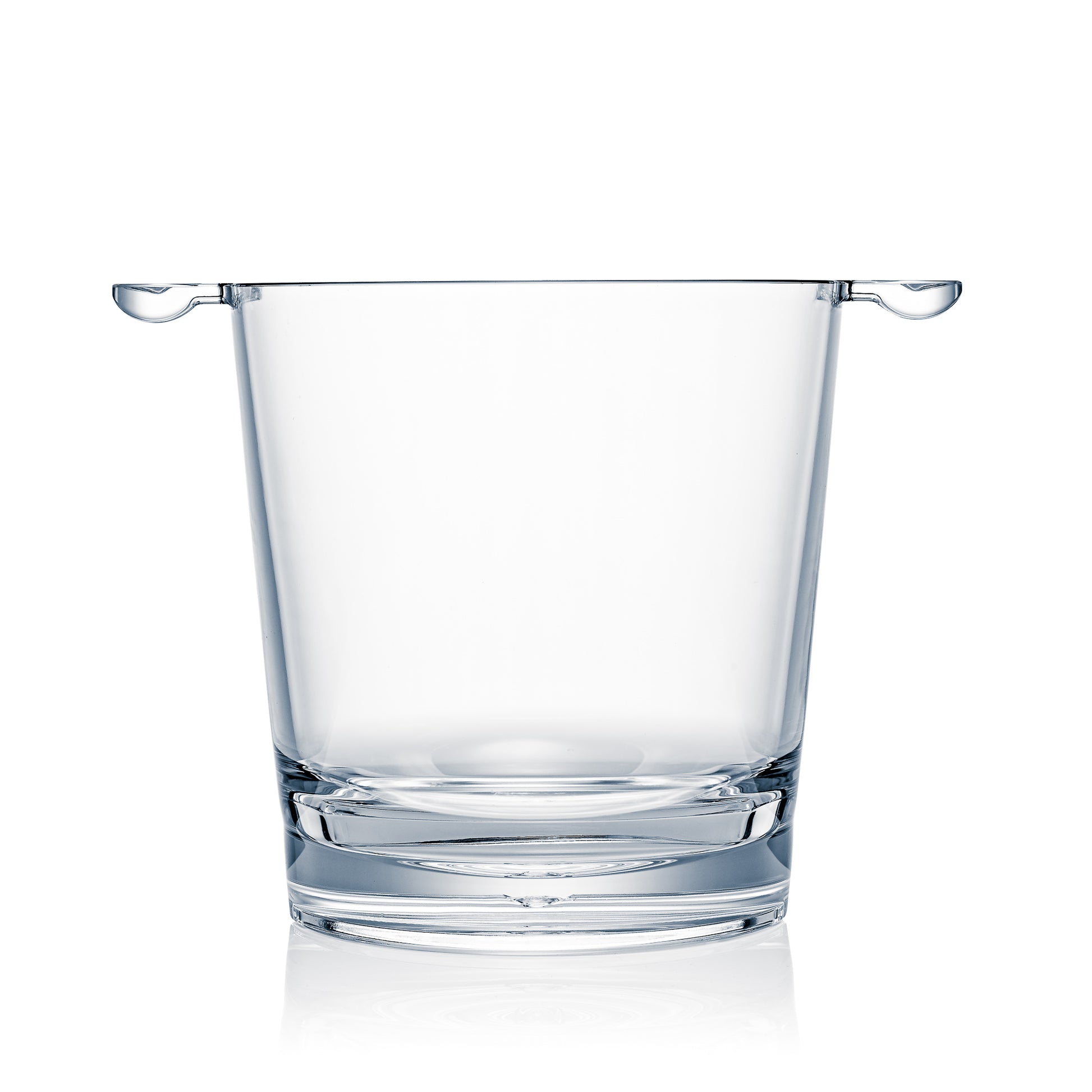 Transparenter Eiskübel aus Glas.