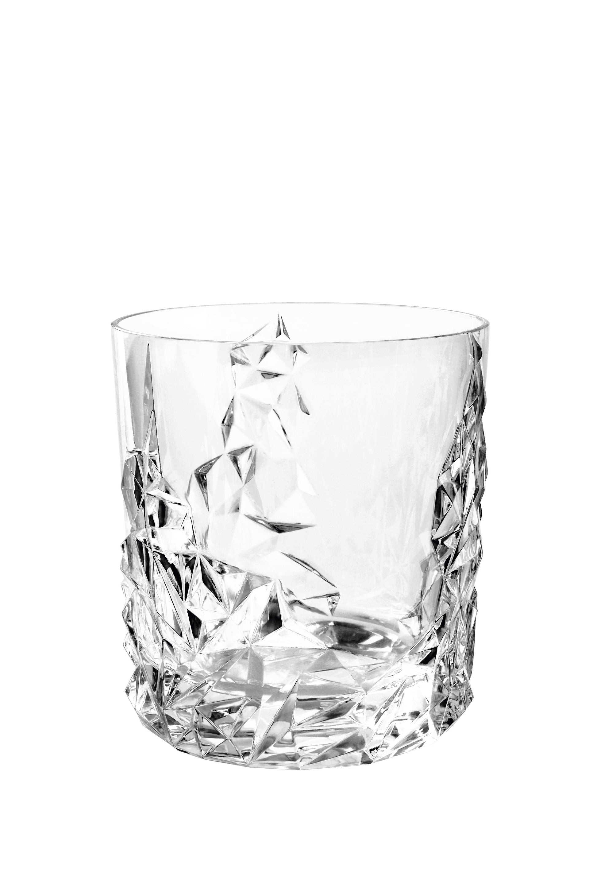 Kristallglas, leer, facettiert, Trinkglas, transparent