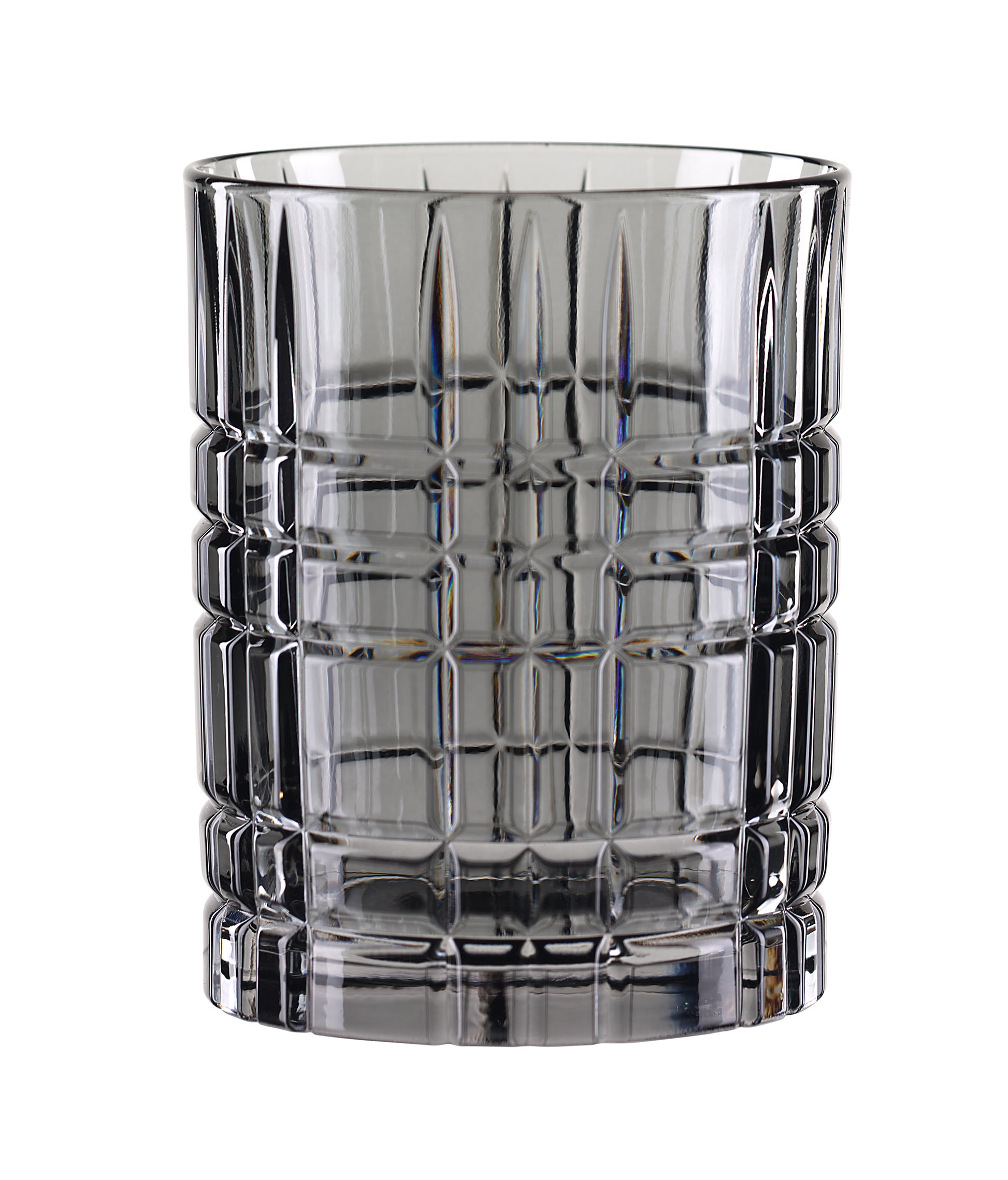 Leeres strukturiertes Trinkglas transparent