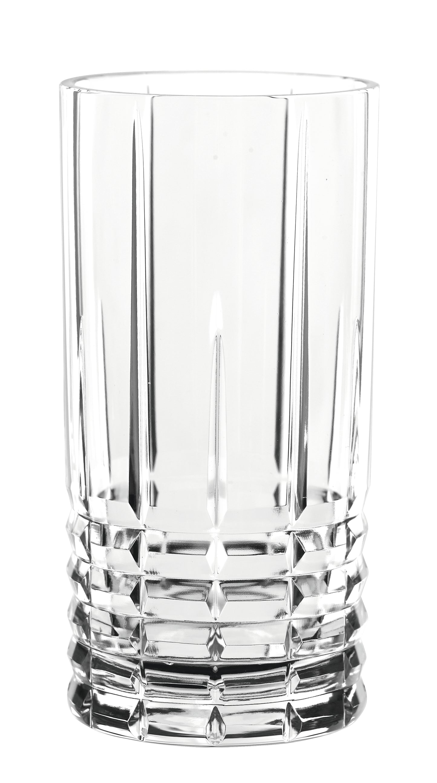 Kristallglas, facettiert, leer, transparent, Trinkglas
