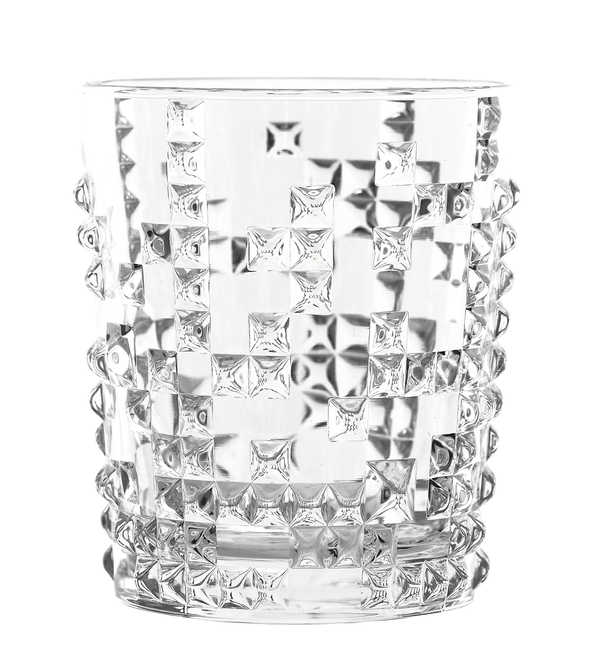 Kristallglas mit quadratischem Muster