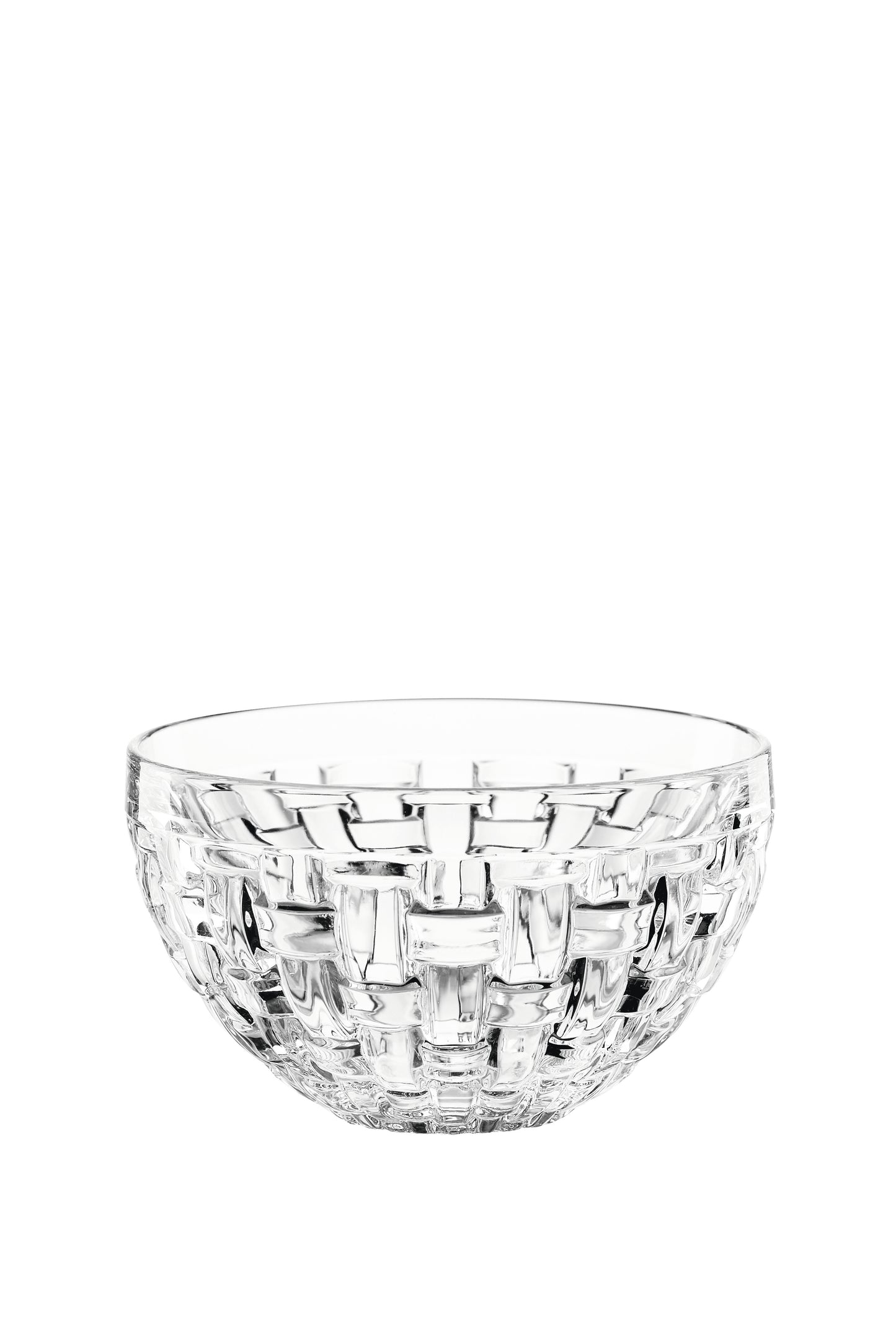 Kristallschale, transparent, geflochtenes Muster