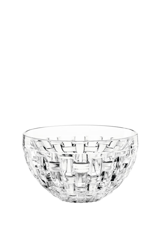 Kristallschale, transparent, geflochtenes Muster