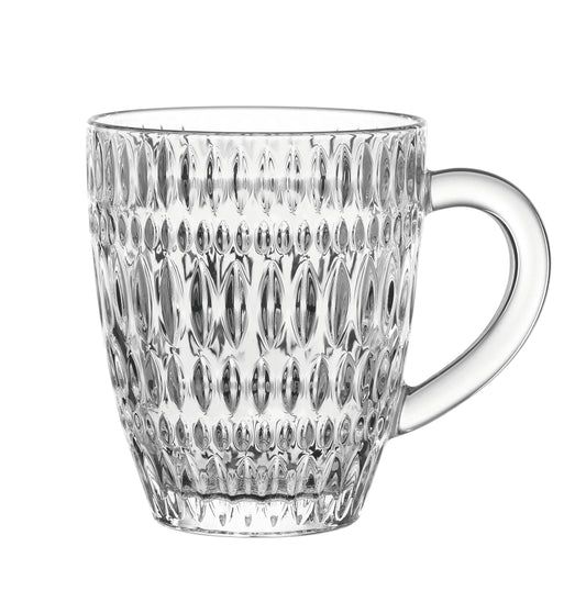 Glas-Tasse mit strukturiertem Muster