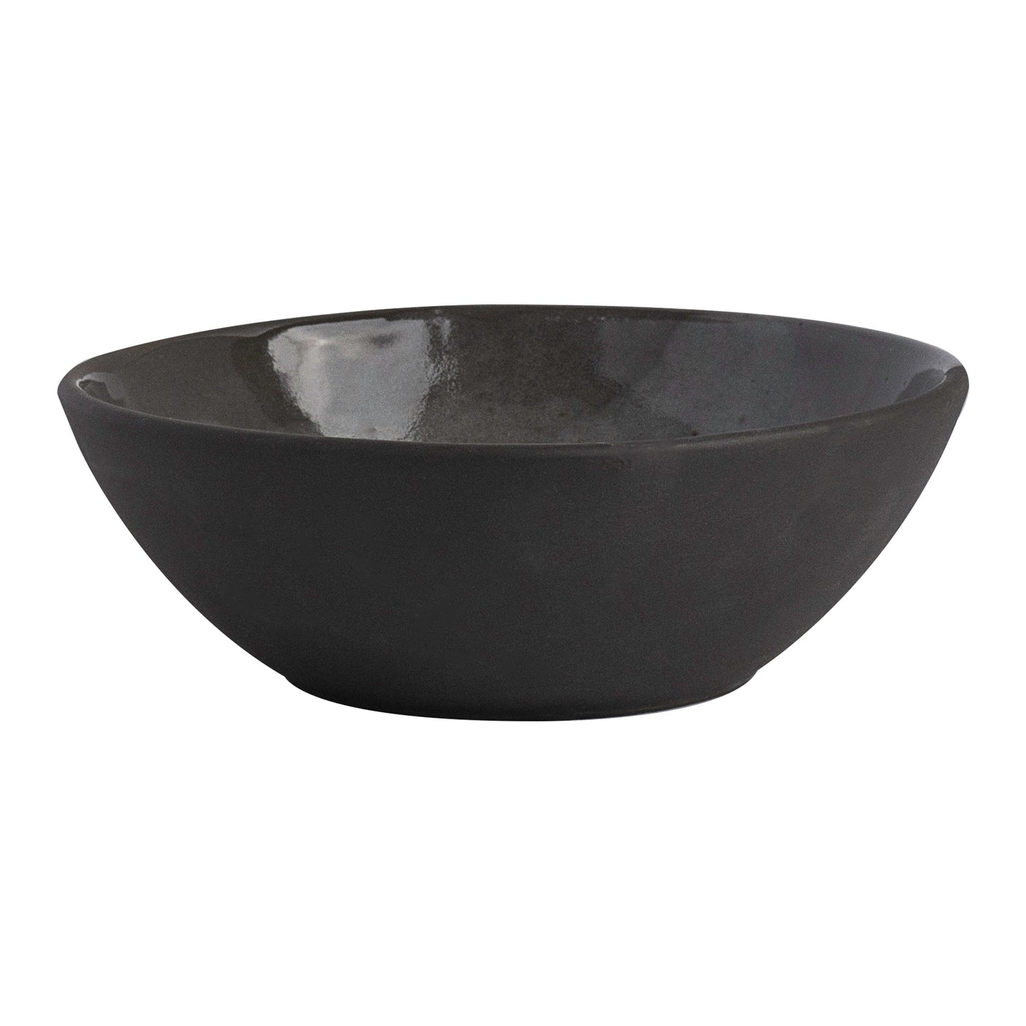 Schwarze Schüssel aus Keramik.