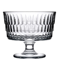 Dessertschüssel aus Glas auf Fuß