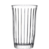 Glas mit vertikalen Streifen