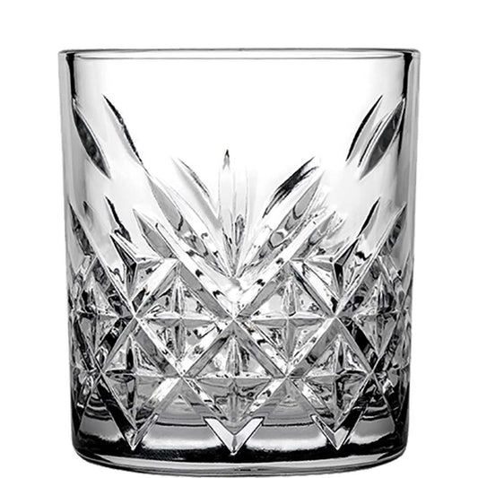 Kristallglas mit Schliffmuster leer