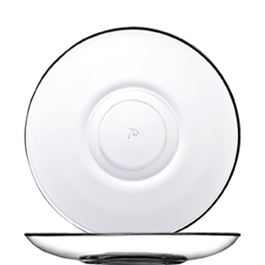 Weißer Teller auf Unterteller