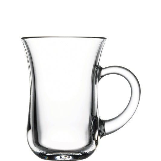 Durchsichtige Glas-Tasse mit Henkel