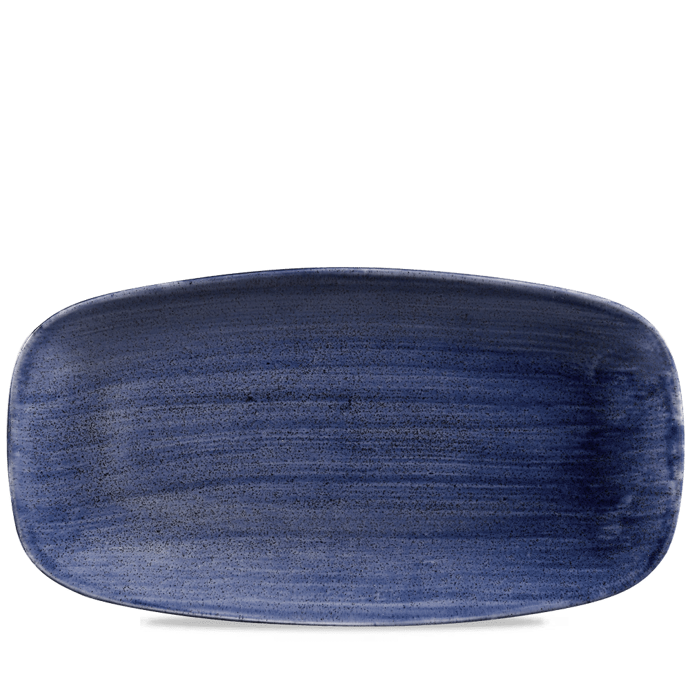 Blaue, leere Servierplatte