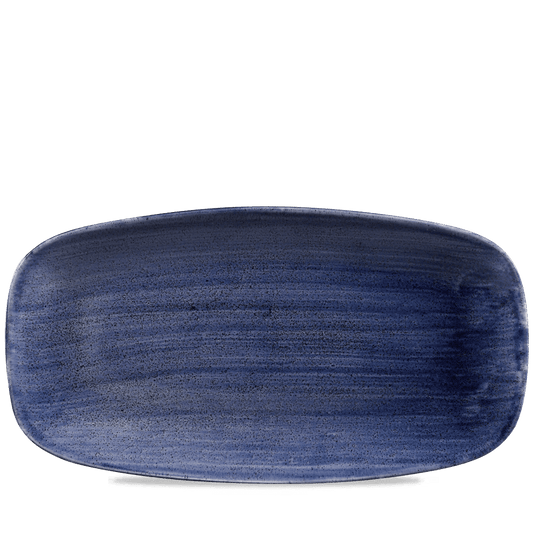 Blaue, leere Servierplatte