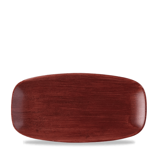 Leeres, rotes Serviertablett