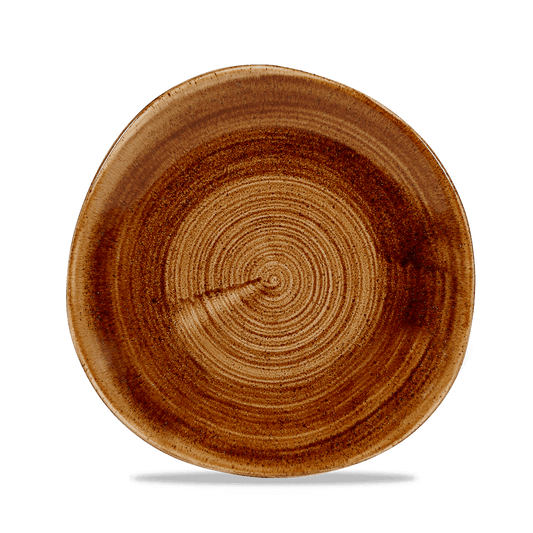 Leeres braunes Teller, Holzoptik