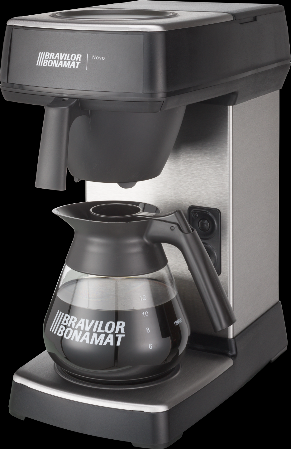 Kaffeemaschine mit Glaskanne.