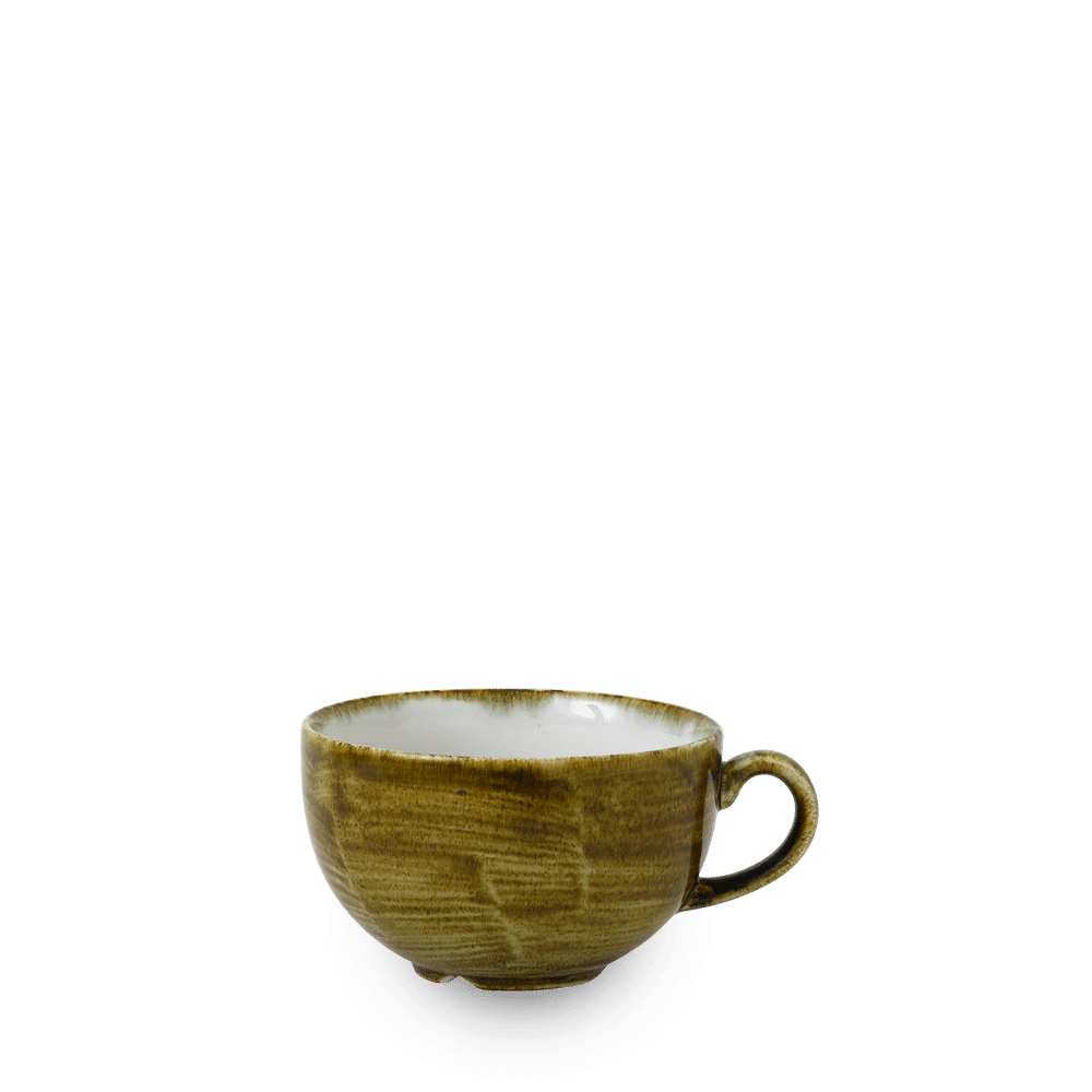 Kaffeetasse auf grünem Hintergrund