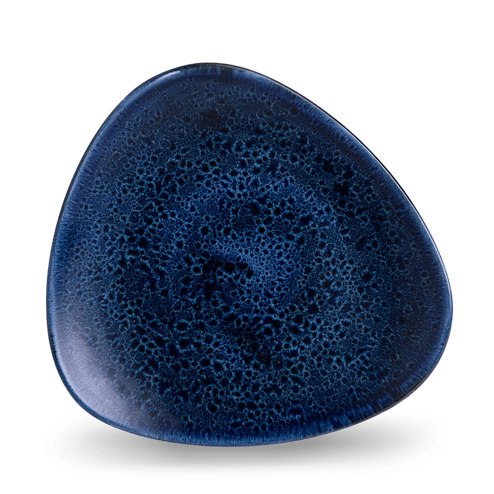 Blaue, dekorative Servierplatte
