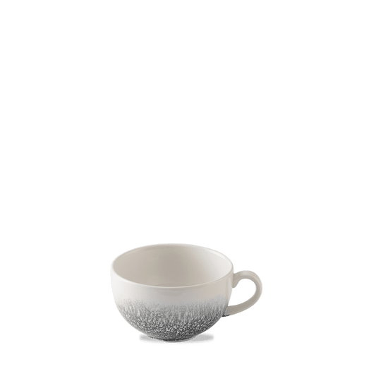Weiße Kaffeetasse mit Schwarz-Weiß-Design