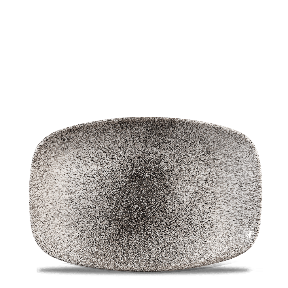 Elegantes, silbernes Serviertablett