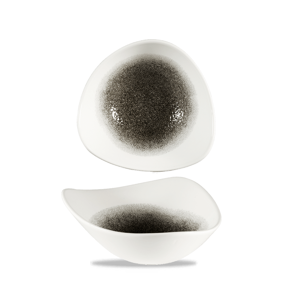 Zwei weiße Schalen mit Schwarzdekor