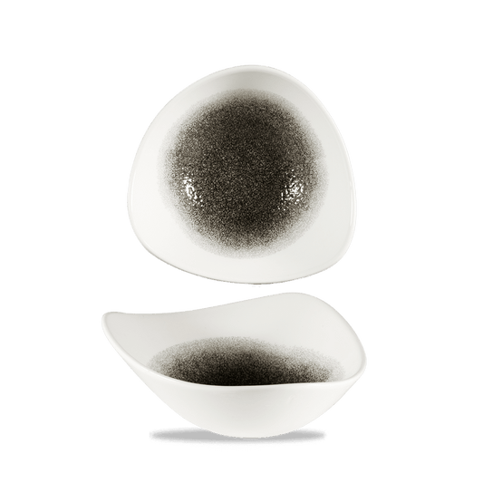 Zwei weiße Schalen mit Schwarzdekor