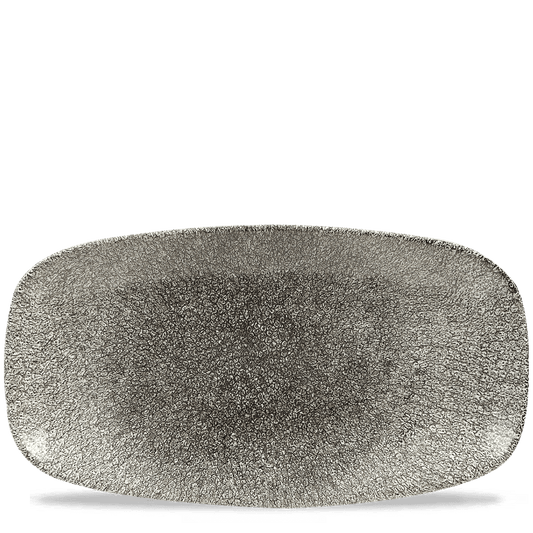Silberne, elegante Servierplatte