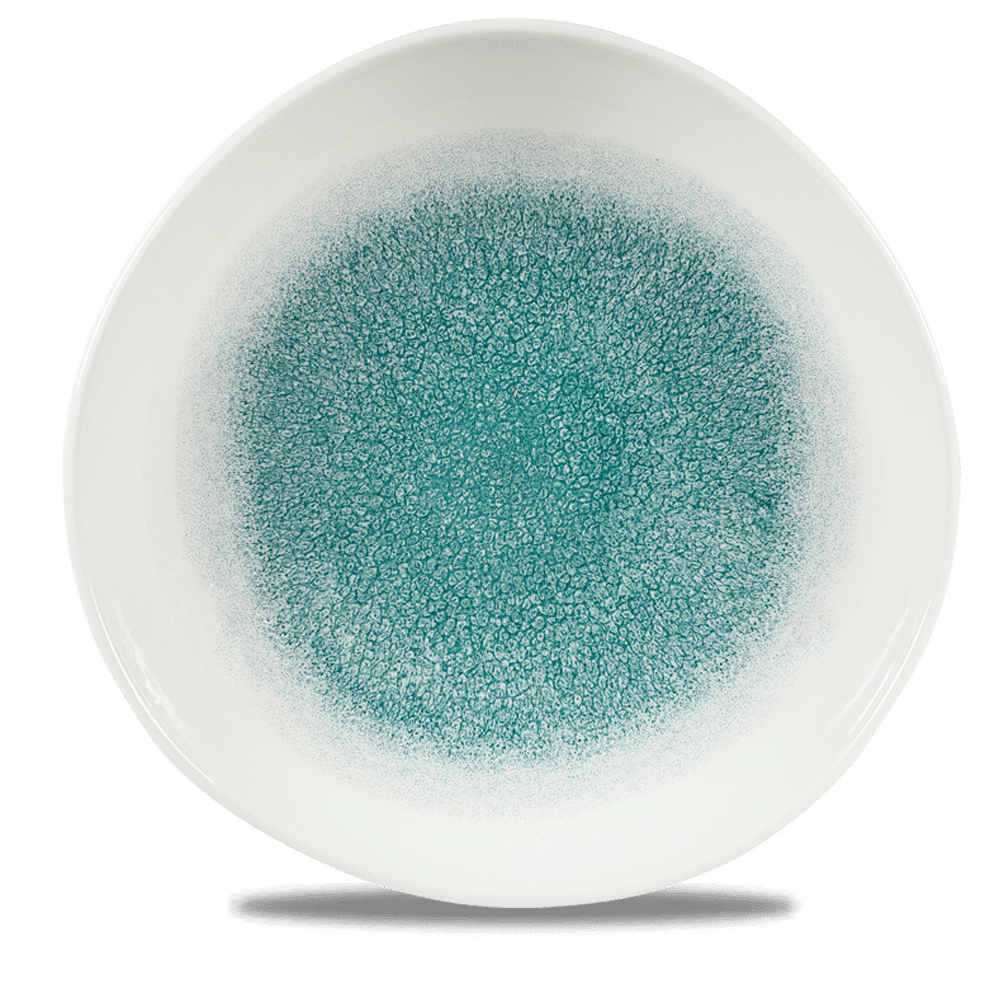 Leere Teller mit blauer Musterung