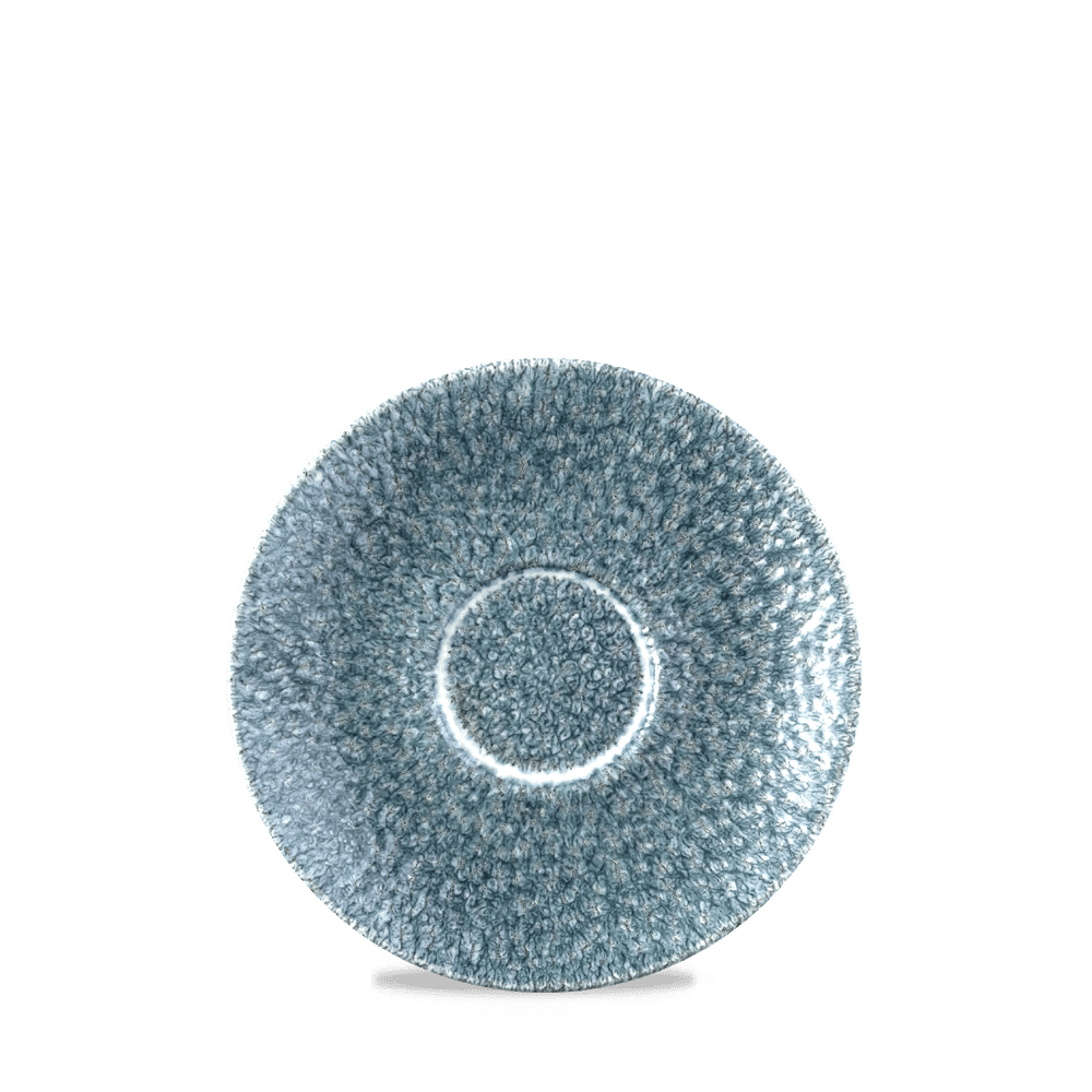 Blaue Keramik-Tasse, Nahaufnahme