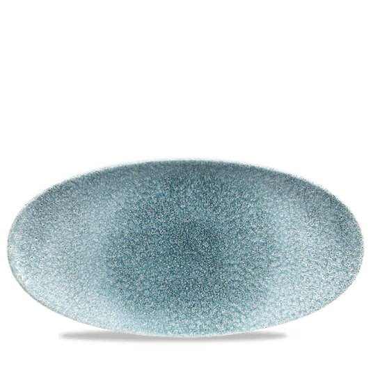 Blaue, ovale, dekorative Servierschale