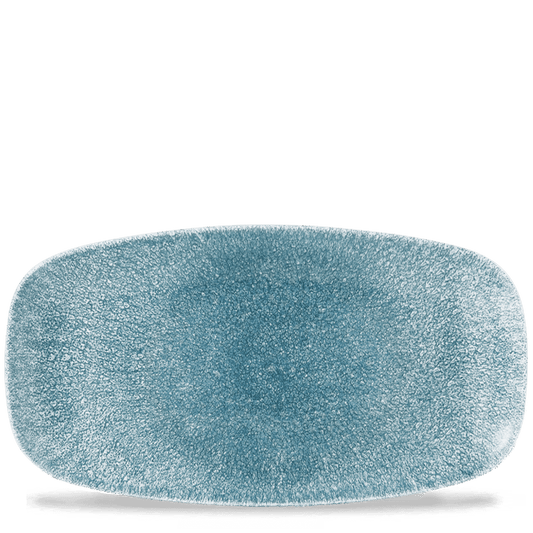 Blaue, ovale Servierplatte, Nahaufnahme
