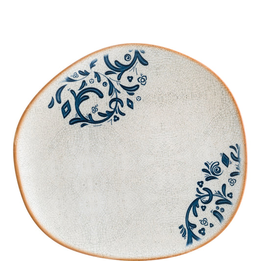 Dekorativer Teller mit blauem Muster