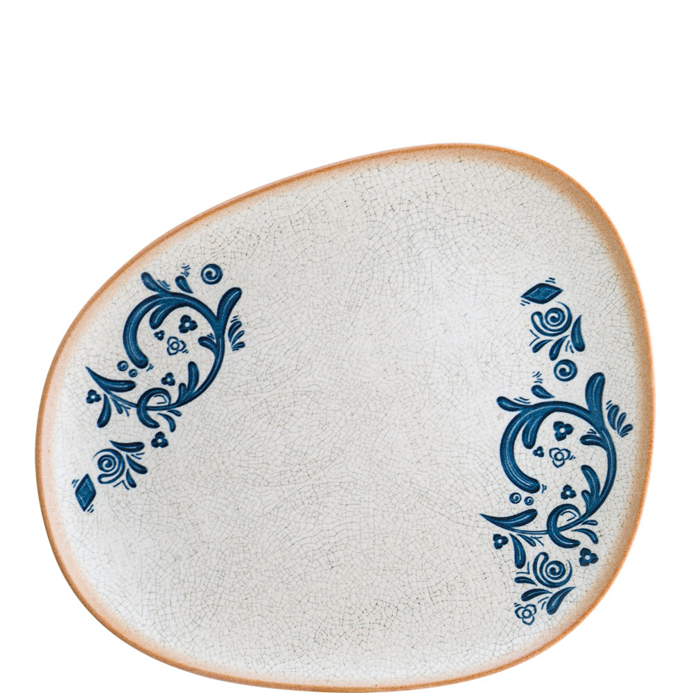 Keramikteller mit blauem Muster