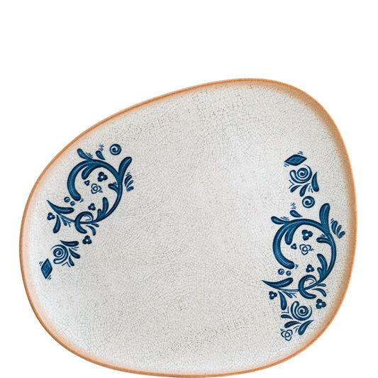 Keramikteller mit blauem Muster