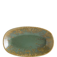 Ovaler grün-goldener Teller