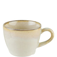 Keramiktasse mit Henkel, beige.