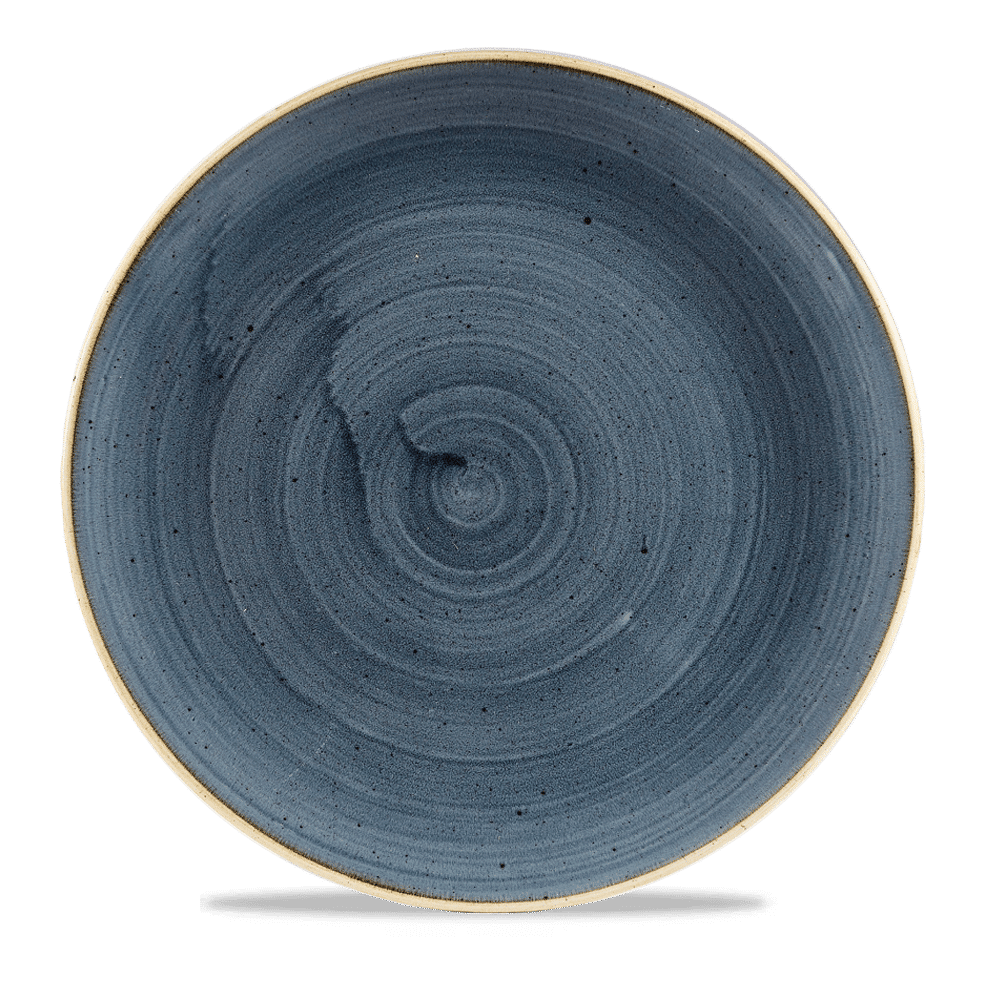 Leere blaue Keramikschale, Nahaufnahme
