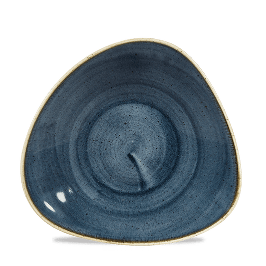 Blaue, dreieckige Keramikschale