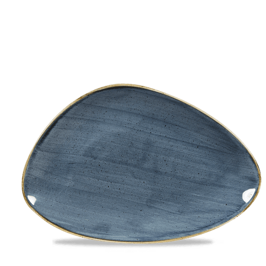 Blaue, ovale Servierplatte
